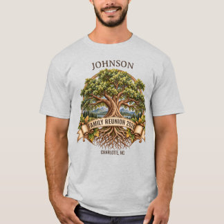 Personalisiertes Familientreffen Vintage-Eiche T-Shirt