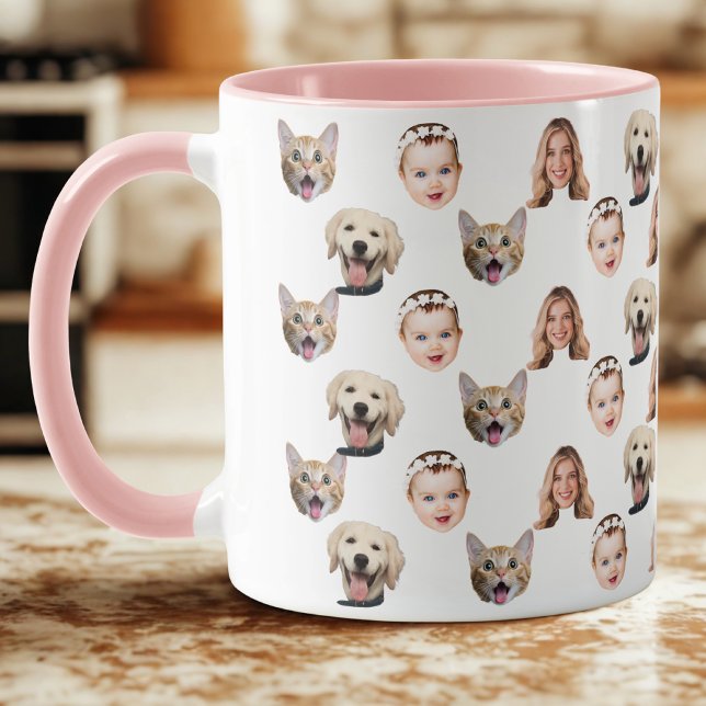 Personalisiertes Familienzimmer mit 4 Fotos Tasse (Von Creator hochgeladen)