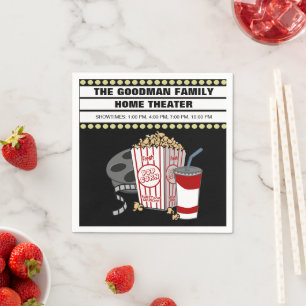 Personalisiertes Family Zuhause Movie Theater Serviette