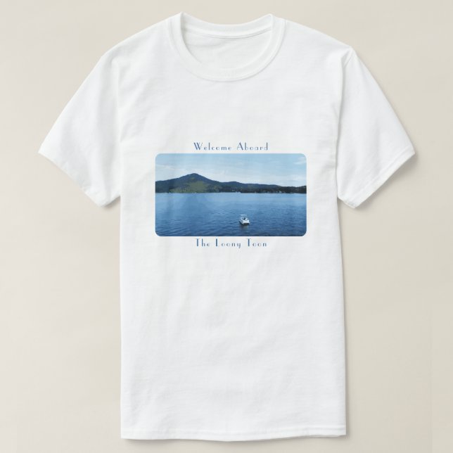 Personalisiertes farbenfrohe BootsApparel Pontoon T-Shirt (Design vorne)