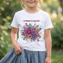Personalisiertes farbenfrohes Blumen-Kinder-T-Shir