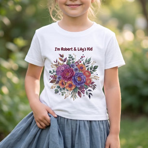 Personalisiertes farbenfrohes Blumen-Kinder-T-Shir T-Shirt
