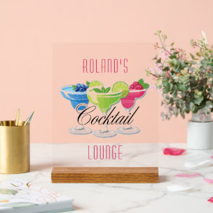 Personalisiertes farbenfrohes Cocktail Acrylschild