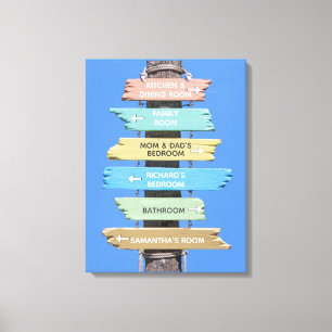 Personalisiertes, farbenfrohes Rustikales Strandze Leinwanddruck