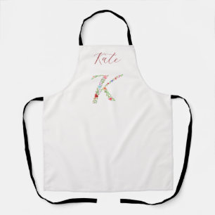 Personalisiertes Farbflorenmonogramm Buchstabe K Schürze