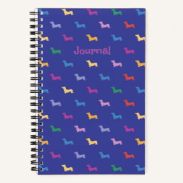 Personalisiertes Farbige Dachshund-Muster Klein Notizbuch