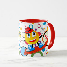 Personalisiertes farbiges Comic Emoji Design Tasse