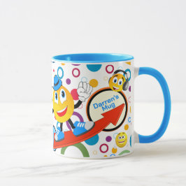 Personalisiertes farbiges Comic Emoji Design Tasse