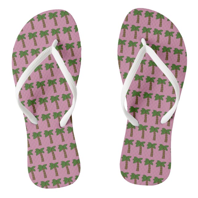 Personalisiertes, farbiges Kokospalmenrosa Flip Flops (Fußbett)