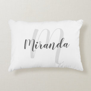 Personalisiertes Farbmonogramm und Name Dekokissen