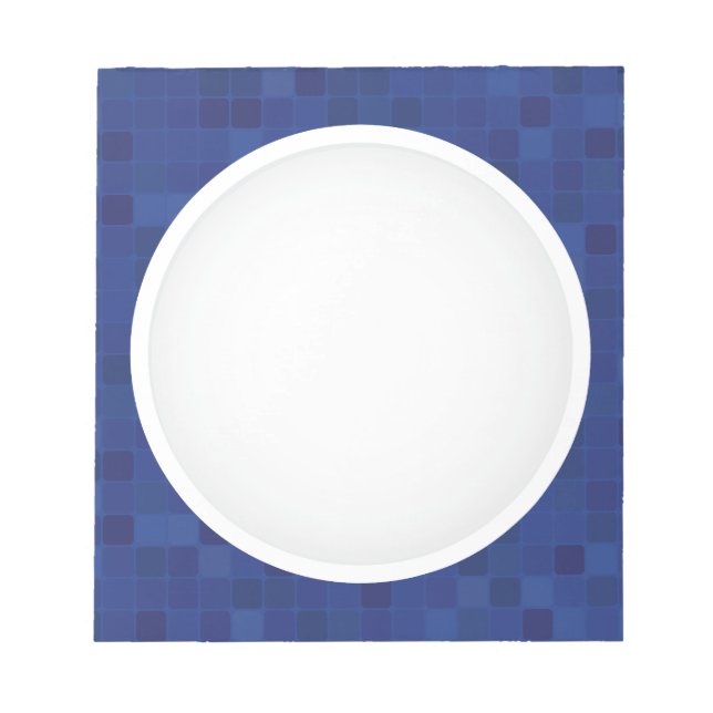 Personalisiertes Farbmuster aus blauem Mosaikbild Notizblock (Vorderseite)
