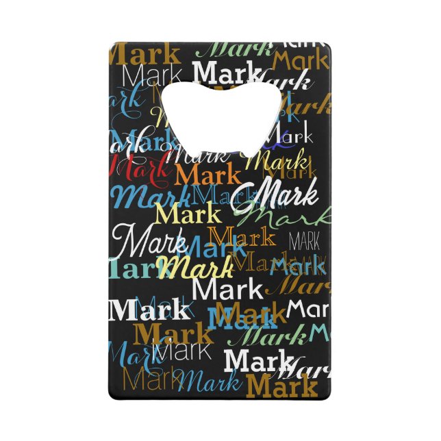 Personalisiertes Farbnamensmuster erstellen Geldbeutel Flaschenöffner (Vorderseite)