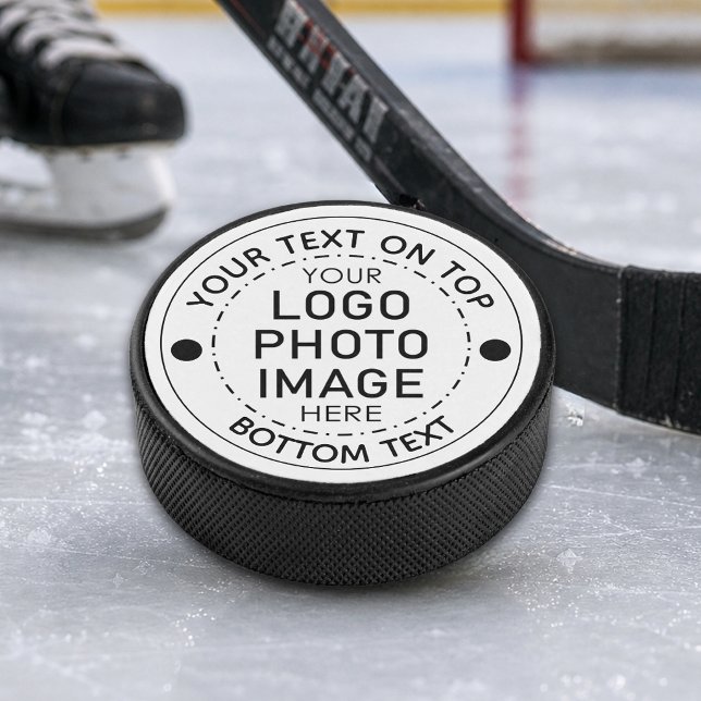 Personalisiertes Farbtextlogo für Foto Eishockey Puck (Von Creator hochgeladen)
