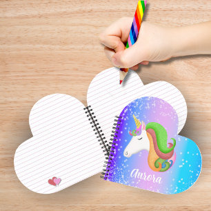 Personalisiertes Farbunicorn Glitter  Notizbuch