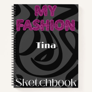 Personalisiertes Fashion Design Sketchbook Notizbuch