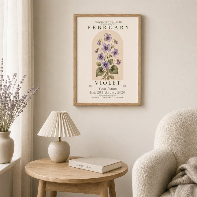 Personalisiertes Februar-Geburtsblumenposter Poster (Von Creator hochgeladen)