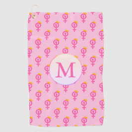 Personalisiertes Feministenrosa Golfhandtuch