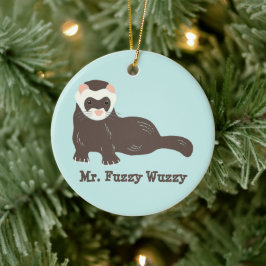 Personalisiertes Ferret-Foto Keramik Ornament