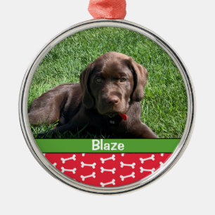 Personalisiertes festes Hundeknochen Foto Haustier Ornament Aus Metall