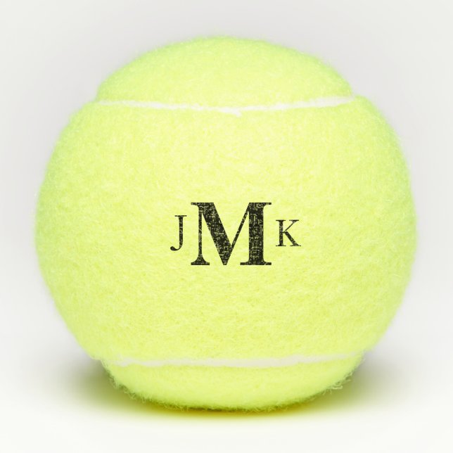 Personalisiertes fett-Monogramm Tennisbälle (Vorderseite)