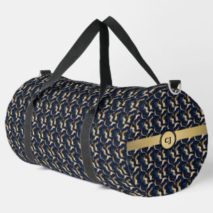 Personalisiertes Fettes Abstraktes Gold & Navy Duffle Bag