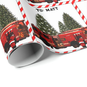 Personalisiertes Feuerwehrmann-Feiertagsgeschenk Geschenkpapier