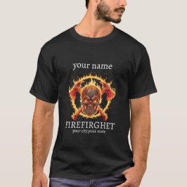 Personalisiertes Feuerwehrmann-Name- und Abteilung T-Shirt
