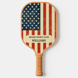 Personalisiertes Feuerwehrmonogramm mit dünner rot Pickleball Schläger