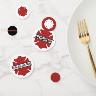 Personalisiertes Feuerwehrrotes Logo dünne rote Li Konfetti