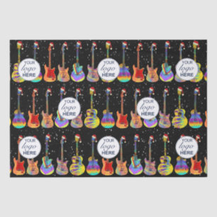 Personalisiertes Firmenlogo Gitarre Weihnachten Seidenpapier