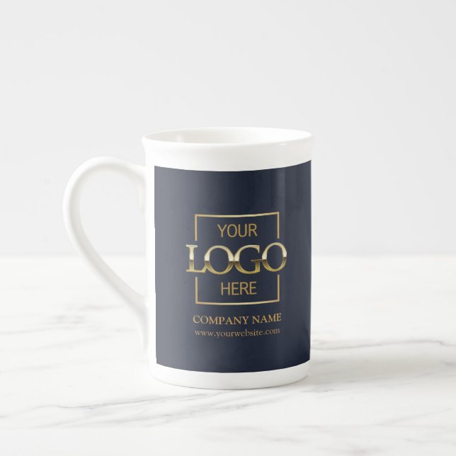 Personalisiertes Firmenlogo-Mitarbeitergeschenk Prozellantasse (Links)