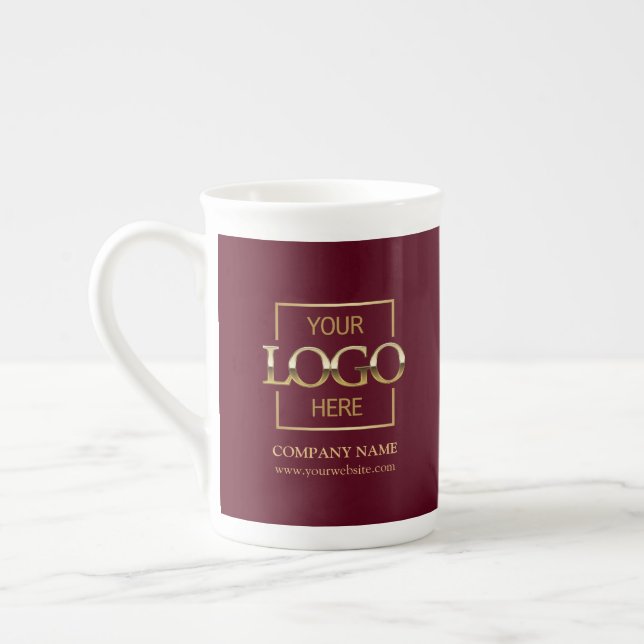 Personalisiertes Firmenlogo-Mitarbeitergeschenk Prozellantasse (Links)