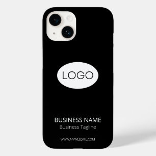 Personalisiertes Firmenlogo, moderner Schwarz Case-Mate iPhone 14 Hülle