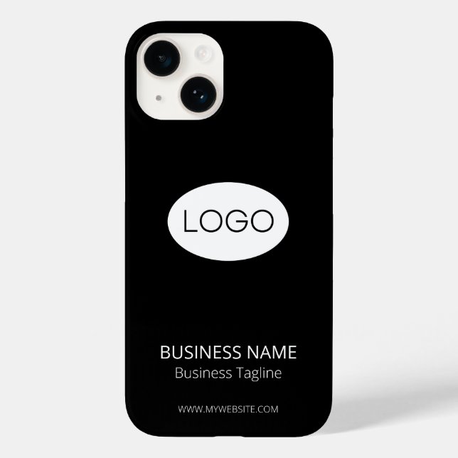 Personalisiertes Firmenlogo, moderner Schwarz Case-Mate iPhone Hülle (Rückseite)