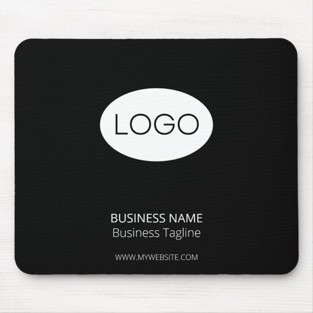 Personalisiertes Firmenlogo, moderner Schwarz Mousepad (Vorne)