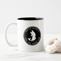 Personalisiertes Fischemblem schwarz und w