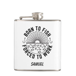 Personalisiertes Fischgeschenk, Geboren zum Fische Flachmann