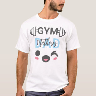 Personalisiertes Fitness-Vater-Lächeln-Gesicht Süß T-Shirt