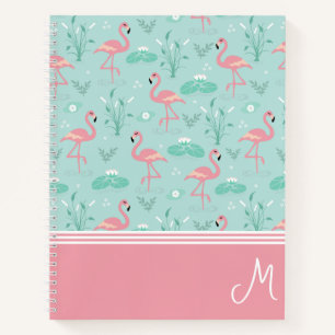 Personalisiertes Flamingo-Geschenk Monogramm Notizbuch