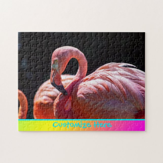 Personalisiertes Flamingo-Puzzlespiel Puzzle (Horizontal)