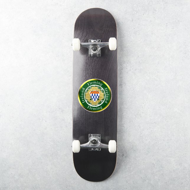 Personalisiertes Fleming Shield & Celtic Cross Aufkleber (Skateboard)
