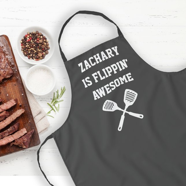 Personalisiertes Flippin Phantastisch Spatula Grau Schürze (Von Creator hochgeladen)