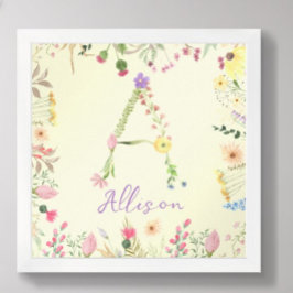 Personalisiertes florales Alphabet Initial Kinderz Poster