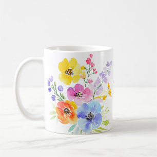 Personalisiertes florales Aquarell Kaffeetasse