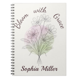 Personalisiertes Florales Cosmos Botanisches Benut Notizblock
