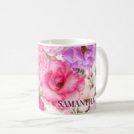 Personalisiertes florales Design Kaffeetasse