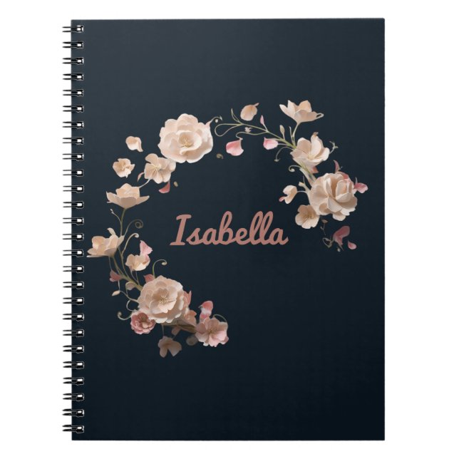 Personalisiertes florales Elegance SpiralNotebook Notizblock (Vorderseite)