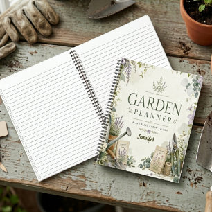 Personalisiertes Florales Gartentagebuch & Pflanze Notizbuch