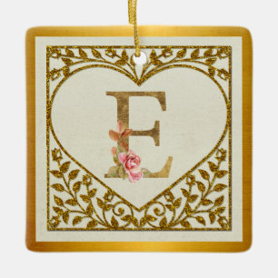 Personalisiertes florales Monogramm, von A bis Z  Keramikornament