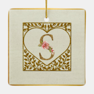 Personalisiertes florales Monogramm, von A bis Z  Keramikornament